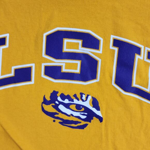 Champion LSU Tigers Gold T-Shirt Unisex Small Eye of the Tiger Graphic Tee - Picture 8 of 10